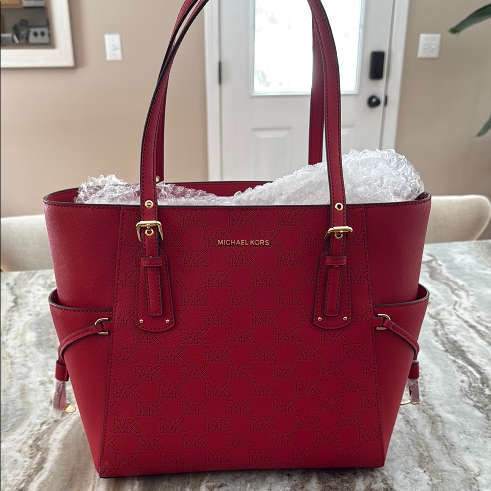 NWT Michael Kors Red Tote Bag